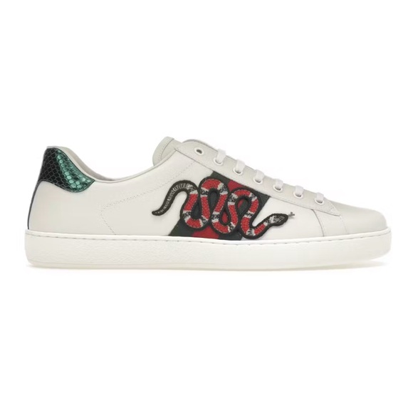 Gucci Ace Embroidered Snake Sneakers White Multi Men’s 17 456230